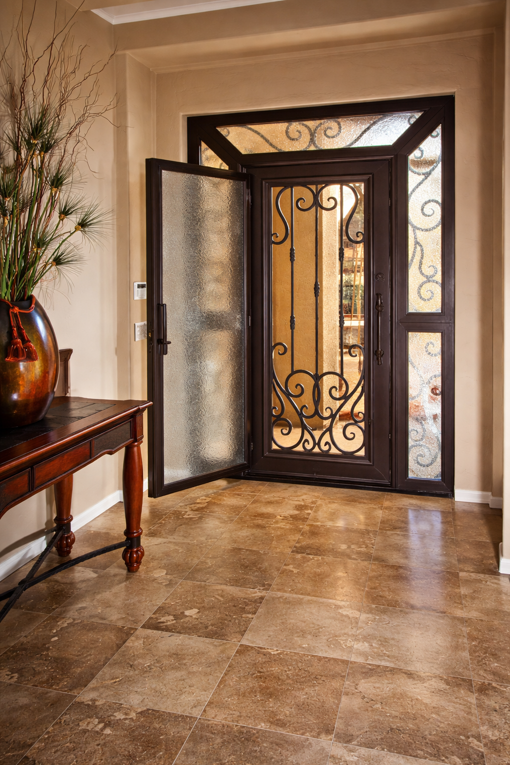 Wrought-Iron Steel Entry Door